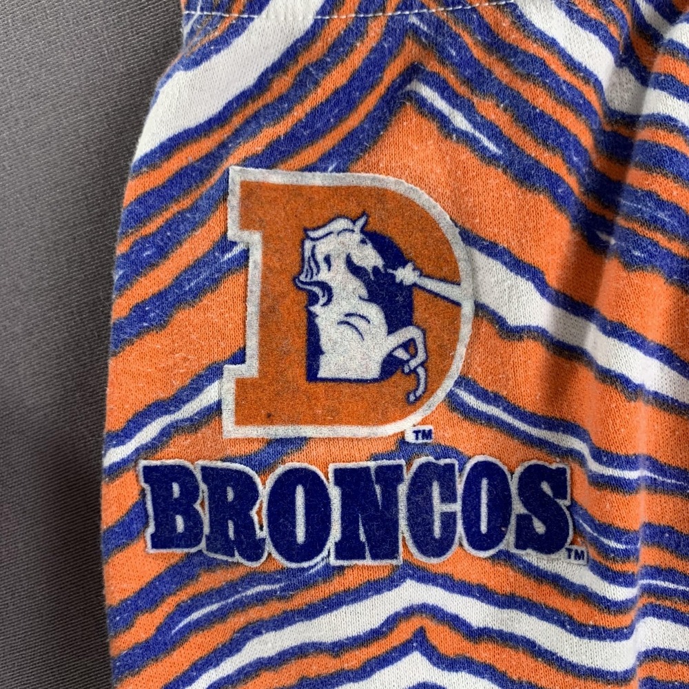 VTG Denver Broncos Pants Mens Large Orange Blue NFL Football Zubaz USA 32x32 - Picture 4 of 16